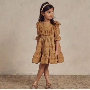 Adorable Tan Ruffled Kids Dress